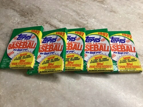 1987 Topps Baseball の未開封ワックスパック 26 個、26 パック入りの箱の一部|トレーディングカード ラフテル