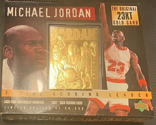 1995年 Upper Deck マイケル・ジョーダン オリジナル 23KT ゴールドカード - 新品 工場未開封ボックス|トレーディングカード ラフテル