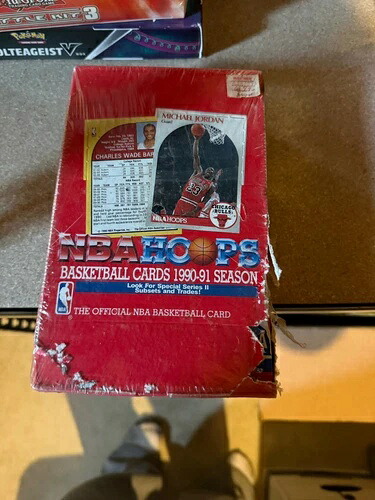 NBA フープス バスケットボール カード 1990-91 36 個入り未開封ボックスパック 破損あり (写真参照)|トレーディングカード ラフテル
