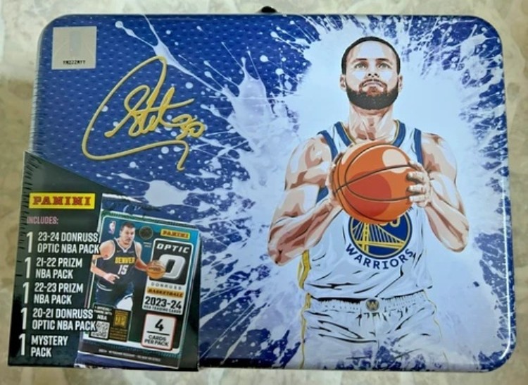 未開封 ステフィン・カリー パニーニ NBA ブルー レア ランチボックス缶|トレーディングカード ラフテル