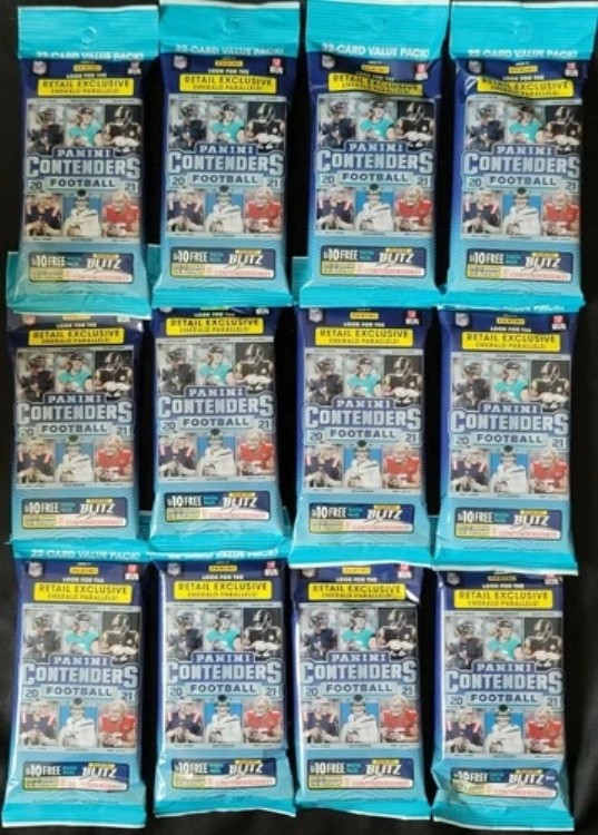 2021 パニーニ コンテンダーズ NFL フットボール ファットチェロ バリューパック 12個入り 未開封カード｜トレーディングカード　ラフテル