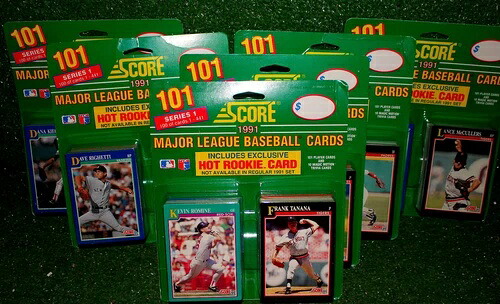 ロット(6)1991年スコアベースボールシリーズ1未開封ブリスターパック101枚入り - 新品|トレーディングカード ラフテル