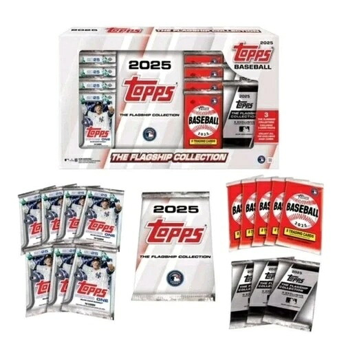 2025 Topps ベースボール フラッグシップコレクションボックス + フラッグシップパック3個 - 新品未開封|トレーディングカード ラフテル