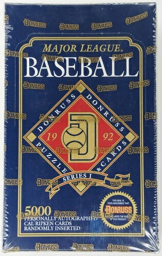 1992年 Donruss 野球用ワックスボックス シリーズ1 工場未開封 36パック Ripken Auto｜トレーディングカード　ラフテル