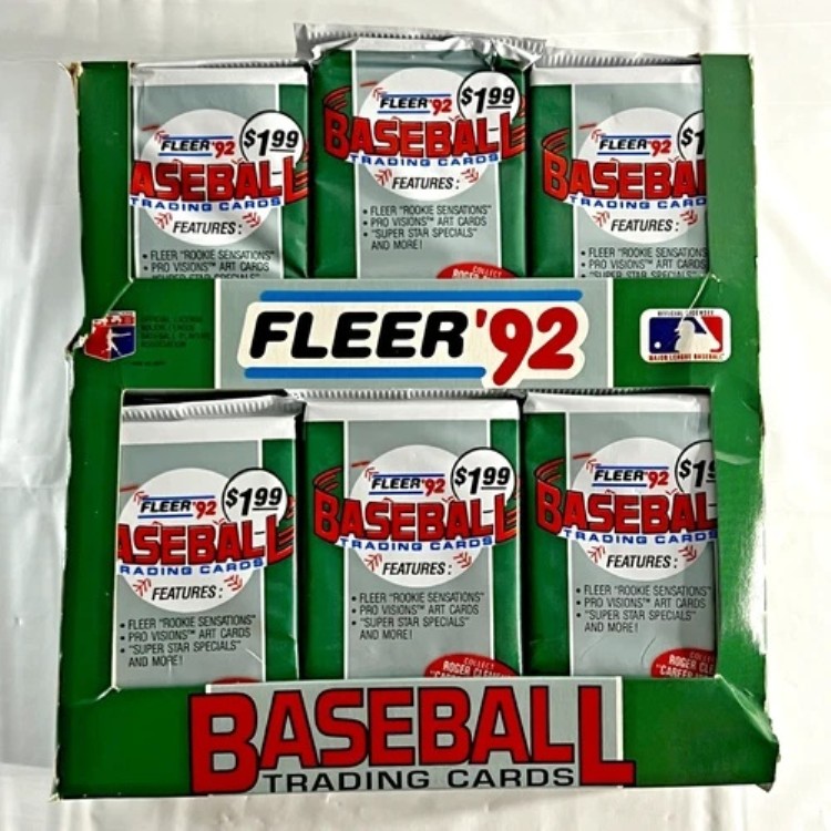 1992 FLEER ベースボール ジャンボパックボックス 24パック/35カードパック 未開封|トレーディングカード ラフテル