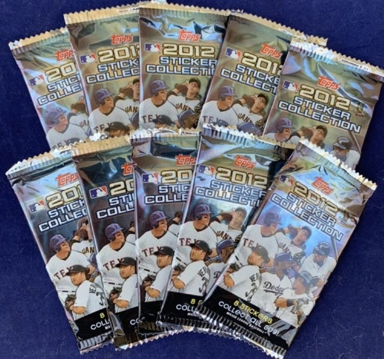 2012 Topps 野球ステッカー 10枚パック シール付き ホイルステッカー 80枚 マイク・トラウト RC|トレーディングカード ラフテル