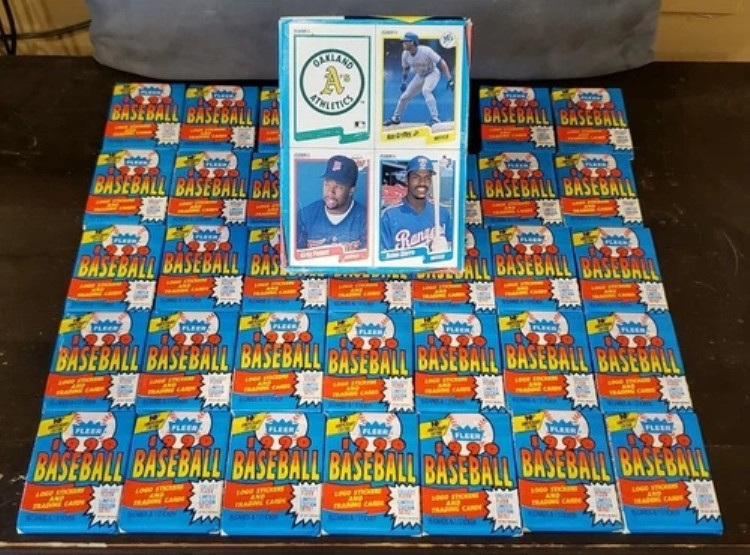 1990年 FLEER レア ケン・グリフィーJr ボックスカード + 工場未開封 野球ワックスパック 34個|トレーディングカード ラフテル