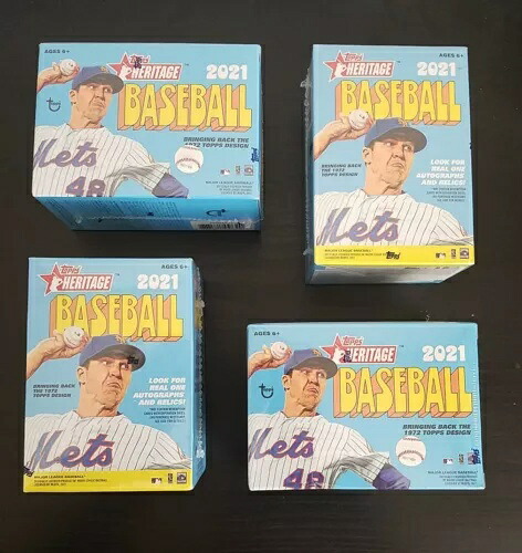 4 - 2021 MLB Topps Heritage Baseball Blaster Boxes 工場未開封 72枚入り|トレーディングカード ラフテル