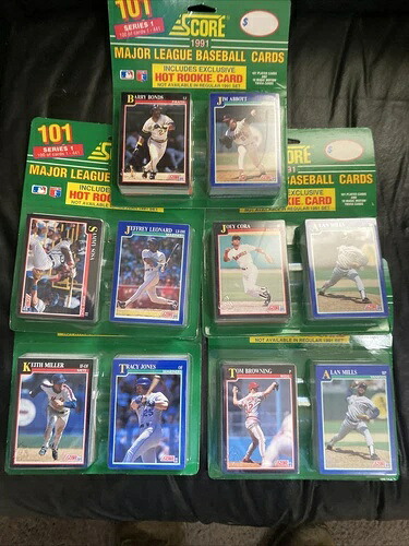 1991 スコア MLB ベースボールカード 101 シリーズ 1 ホットルーキーカード 工場未開封 新品 5|トレーディングカード ラフテル