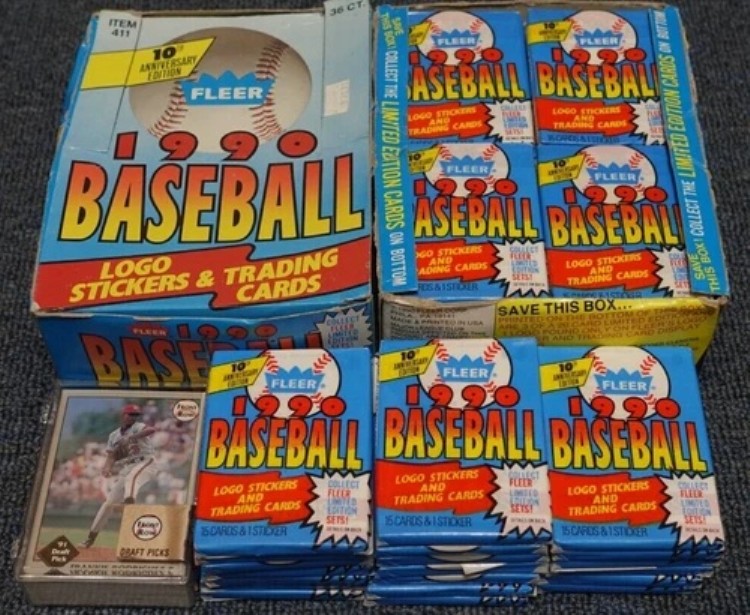 1990年製 Fleer ベースボールワックスボックス x 2 + 未開封パック x 19 + マニー・ラミレス RC NOS|トレーディングカード ラフテル