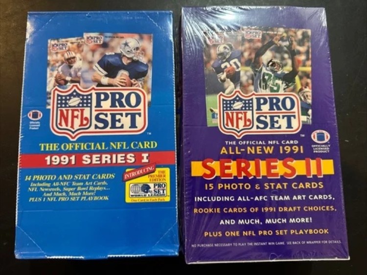 1991年 Proset Football シリーズ1 & 2 工場封印ワックスボックス。ロット607｜トレーディングカード　ラフテル