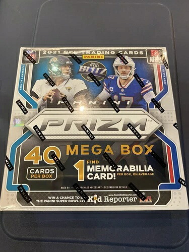 2021 パニーニ プリズム フットボール メガボックス 未開封 - カード40枚 - NFL｜トレーディングカード　ラフテル