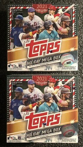 2021 Topps Holiday MLB シール付きメガ1レリック、オートまたはオートレリックの実物写真2枚|トレーディングカード ラフテル