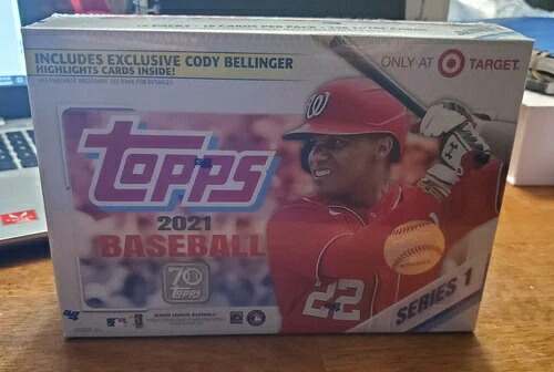 Topps シリーズ 2021 メガボックス 256枚入り、RC、ブルーパラレル、オート?未開封!(E/R)|トレーディングカード ラフテル