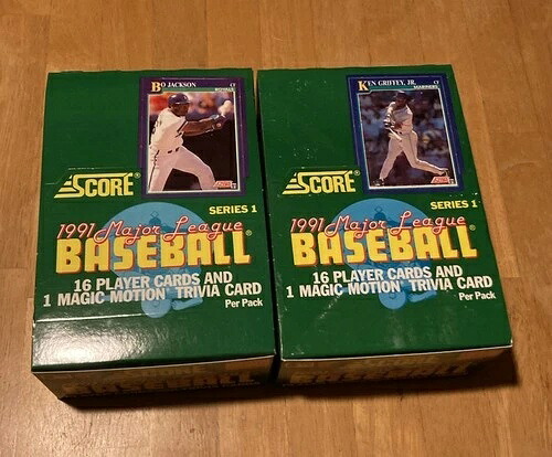 1991 スコア MLB ベースボールカード シリーズ 1 ワックスボックス入り 未開封ケース入り 72 パック (2 箱)｜トレーディングカード　ラフテル