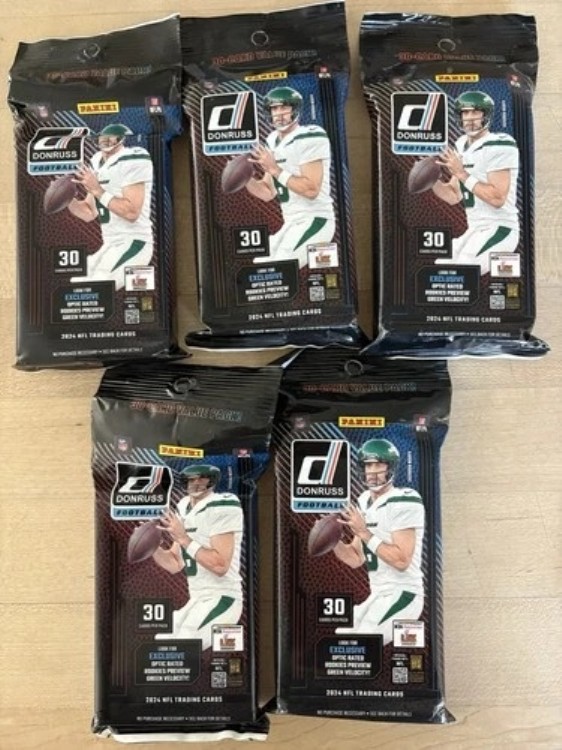 2024年 Panini Donruss Football 30枚入りジャンボチェロ 工場未開封パック 5個セット｜トレーディングカード　ラフテル