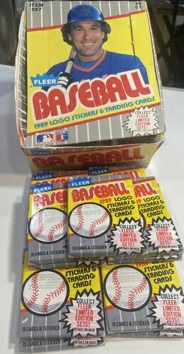 1989 Fleer ベースボールカード シールワックスパック - 13パック+ボックス｜トレーディングカード　ラフテル