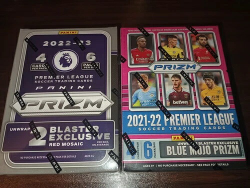 2021-22 & 22-23 パニーニ プリズム サッカー プレミアリーグ ブラスターボックス 6パック入り｜トレーディングカード　ラフテル