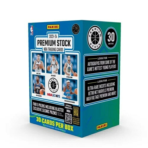 2023-24 Panini Hoops プレミアムストック バスケットボール 工場未開封 ブラスターボックス 6パック｜トレーディングカード　ラフテル