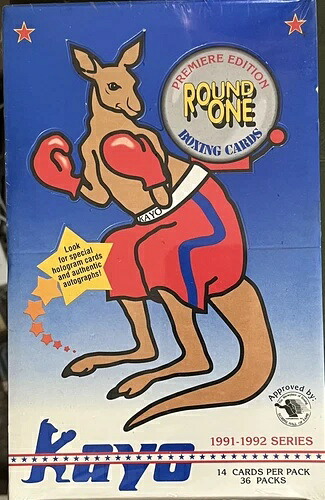 1991-92 Kayo Round One プレミアエディション ボクシングカード 工場未開封ボックス 36パック｜トレーディングカード　ラフテル