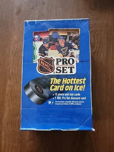 1990 プロセット シリーズ 1 NHL ホッケー「工場未開封」36パック入りボックス｜トレーディングカード　ラフテル