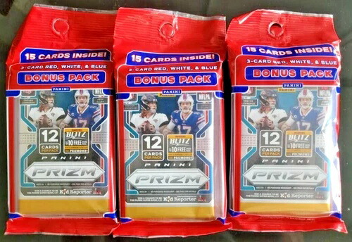 2021 Panini Prizm NFL Football 15枚入りファットパック - 3枚セット - 工場未開封｜トレーディングカード　ラフテル