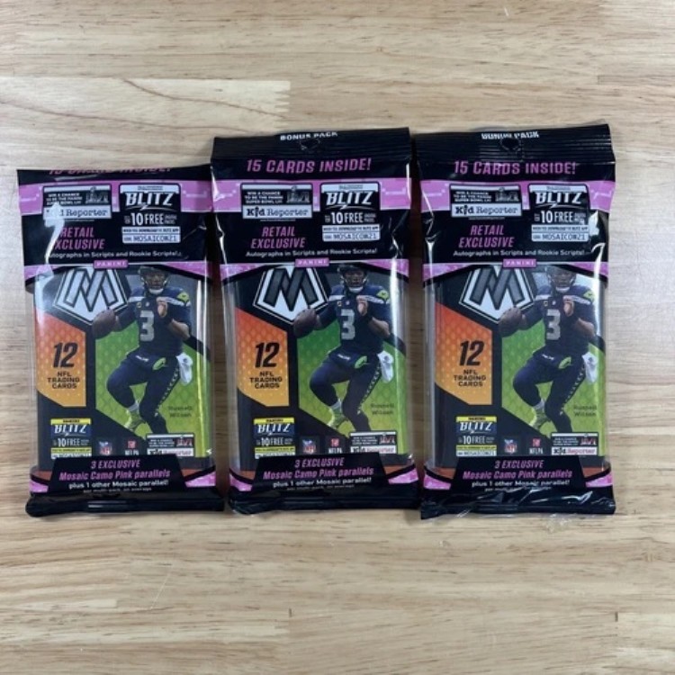 3個セット - 2021年 Panini Mosaic Football NFL Cello Pack Value 工場未開封｜トレーディングカード　ラフテル