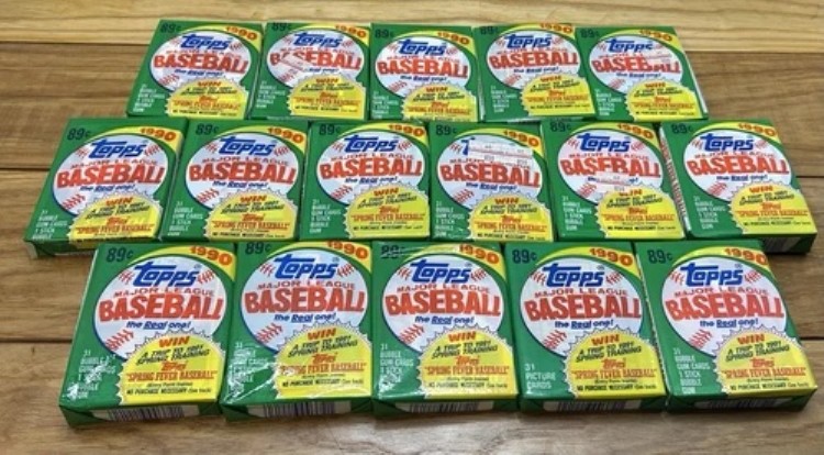 1990 Topps MLB セルロパック 31 バブルガムカード - x16 パック - 新品未開封、未開封 A｜トレーディングカード　ラフテル