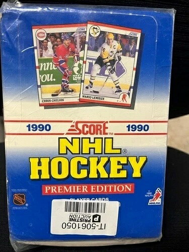 1990 スコア NHL ホッケーカード 36枚入りボックス 工場封印ワックスパック プレミアエディション｜トレーディングカード　ラフテル