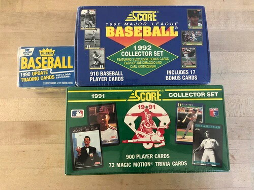 工場未開封野球セット 3点セット 1991年スコア 1992年スコア + 1990年フラーアップデート｜トレーディングカード　ラフテル