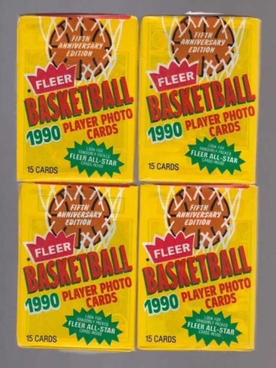 NBA ロット 4パック バスケットボール 1990-1991 NBA FLEER 未開封 マイケル・ジョーダン DR#A1L#3L｜トレーディングカード　ラフテル