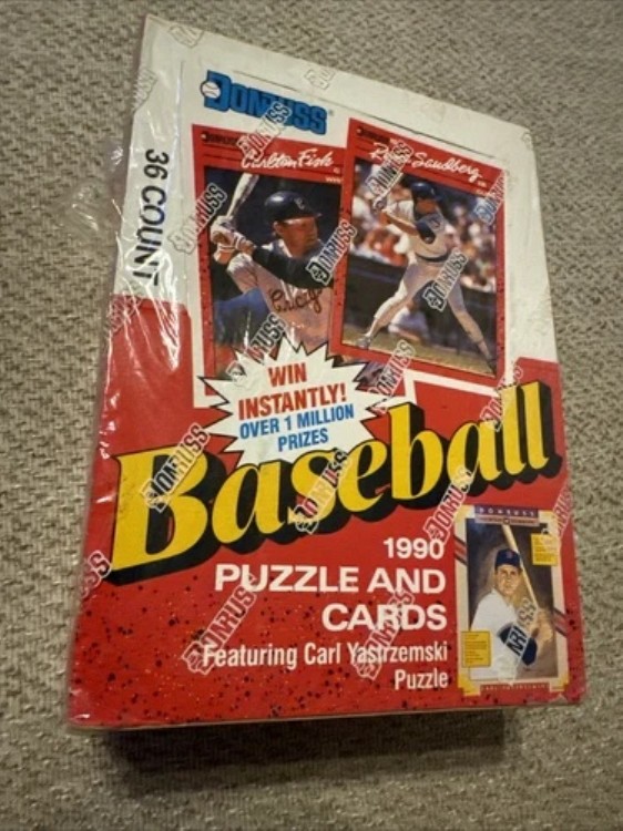 1990年 Donruss 野球パズル＆カード ボックスセット 36個入りワックスパック 工場未開封｜トレーディングカード　ラフテル