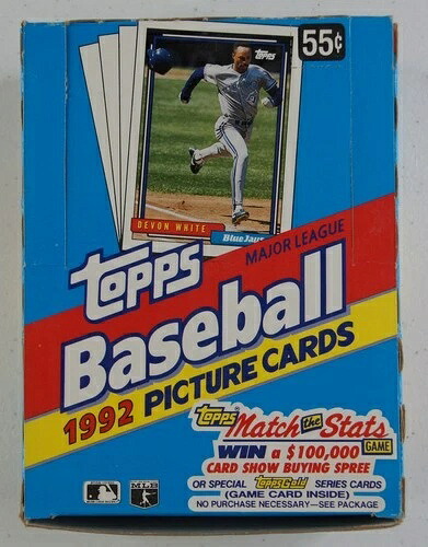 1992 Topps ベースボール ワックス ボックス、工場未開封パック、36 パック、ToppsGold カード付き!｜トレーディングカード　ラフテル