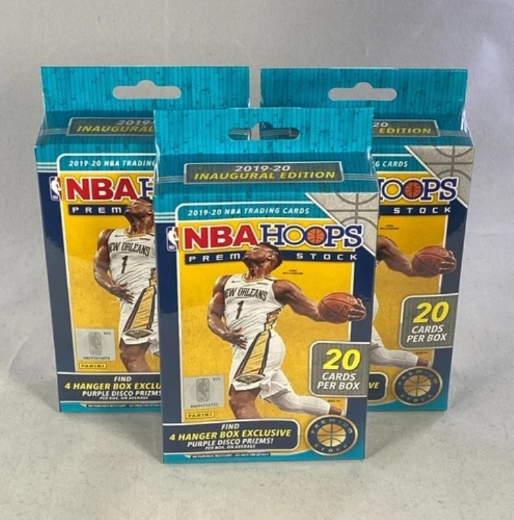 (3) 2019-2020 Panini NBA Hoops プレミアムストックハンガーボックス パープル プリズム 未開封 新品｜トレーディングカード　ラフテル