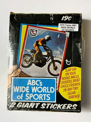 ABCのワイルドワールドオブスポーツトップス1975ステッカーカード24パック未開封ボックスABC｜トレーディングカード　ラフテル 48,840円