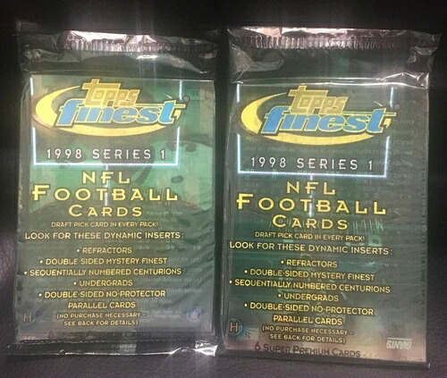 1998 Topps Finest シリーズ1 NFL フットボール 未開封 ホビーパック ロット (2) 送料無料|トレーディングカード ラフテル