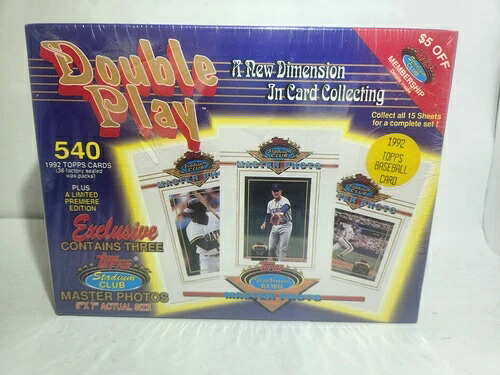 1992 TOPPS スタジアムクラブ ダブルプレイ ベースボール ファクトリー シールボックスセット 5枚中4枚|トレーディングカード ラフテル