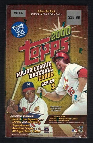 2000 Topps シリーズ 2 未開封 工場封印 リテールワックスボックス 29パック プラス ボーナス3個｜トレーディングカード　ラフテル