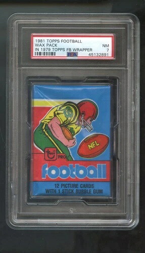 1981年 Topps フットボールカード 未開封 ワックスパック 1979年 ラッパー PSA 7 グレード ジョー・モンタナ｜トレーディングカード　ラフテル