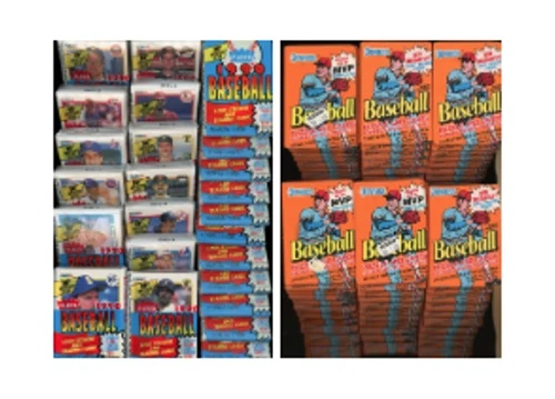 1990年製 Donruss ワックスパック (105個) と 1990年製 Fleer ワックスパック (59個) のロット - 合計164個|トレーディングカード ラフテル