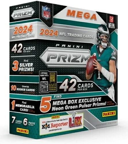 2024 Panini Prizm Football Mega Box (ネオングリーンパルサー) (42カード) (ウィルを探してください｜トレーディングカード　ラフテル