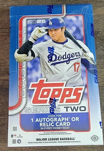 2025 Topps シリーズ2 ベースボール ファクトリーシール ホビーボックス - オートカード1枚またはレリックカード1枚｜トレーディングカード　ラフテル