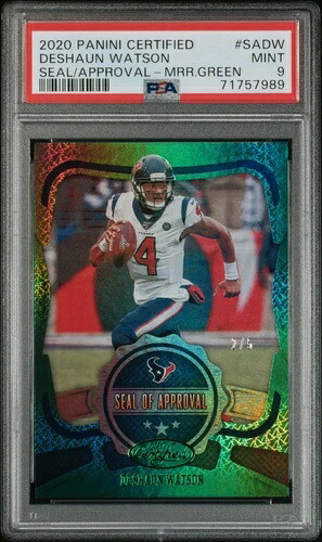 デショーン・ワトソン 2020 パニーニ認定シール承認 #SADW ミラーグリーン #2/5 PSA 9|トレーディングカード ラフテル