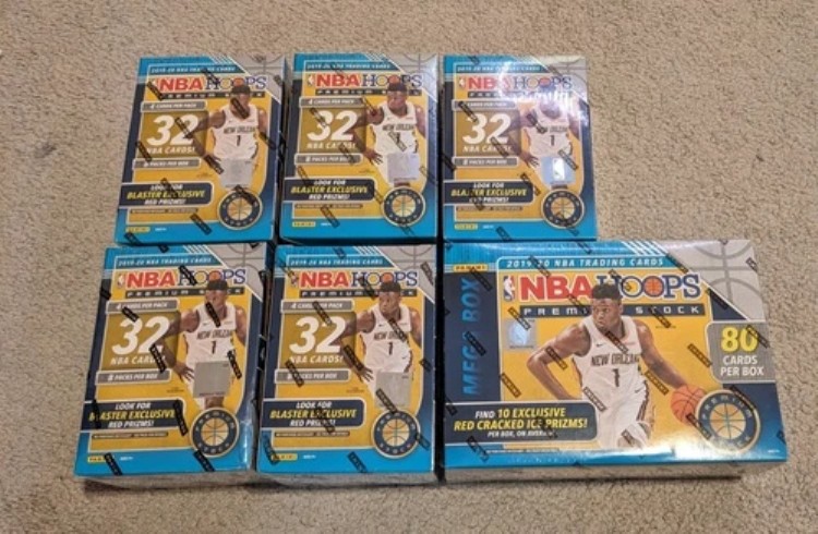 2019-20 NBA フープス プレミアムストック メガボックスと 5 ブラスターボックス 未開封 (6 ボックスロット)｜トレーディングカード　ラフテル