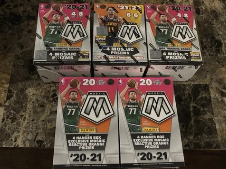 モザイク バスケットボール ブラスター & ハンガー ボックス 5 個セット 未開封20-21 & 21-22｜トレーディングカード　ラフテル