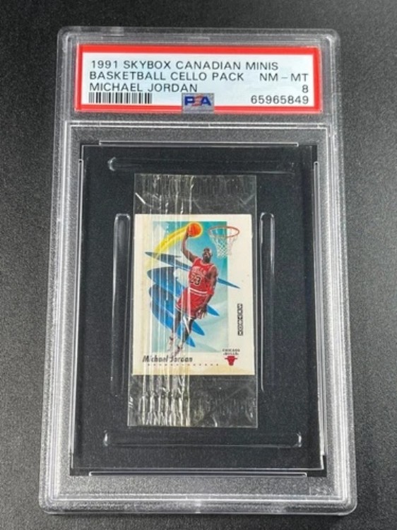 マイケル・ジョーダン 1991 スカイボックス カナディアン ミニチュア 未開封 チェロパック PSA 8 ブルズ NBA MJ｜トレーディングカード　ラフテル 55,660円