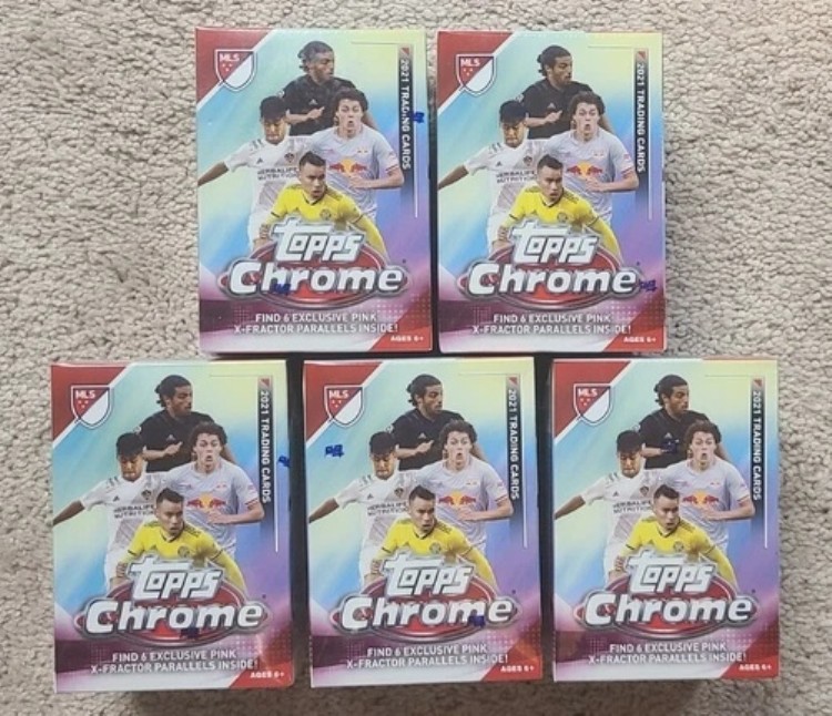 2021 Topps Chrome MLS サッカーブラスターボックス 5個セット!新品!工場未開封!|トレーディングカード ラフテル