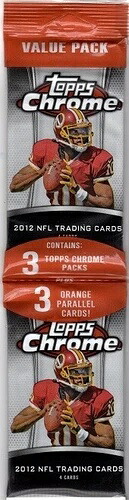 (1) 2012 Topps Chrome Football Retail Factory Sealed Value Pack (15枚のカード)｜トレーディングカード　ラフテル