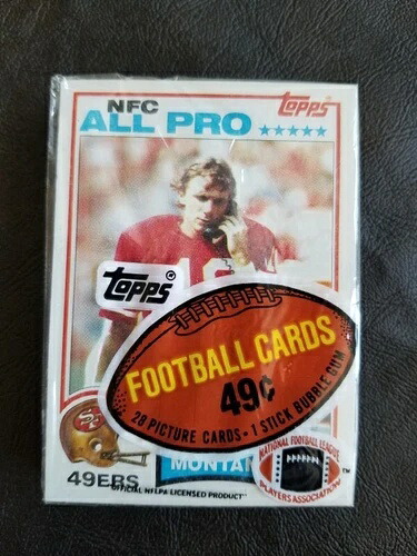 1982年 Topps フットボール チェロパック(上部にモンタナが印刷、未開封)|トレーディングカード ラフテル