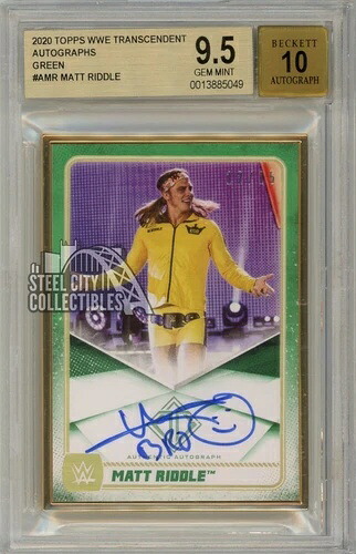 マット・リドル 2020 Topps トランセンデント WWE グリーン オートグラフカード 12/15 BGS 9.5|トレーディングカード ラフテル